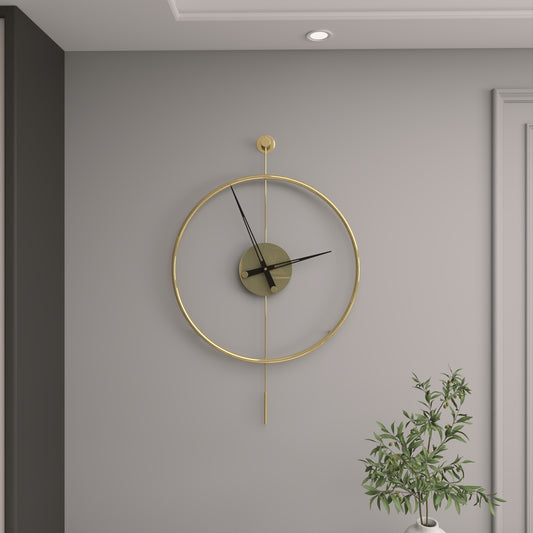 Gold Titanium Large Wall Clock –  Modern Luxury Metal Wall Clock for Living Room